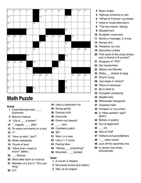 Free Printable Educational Crossword Puzzles Printable Templates