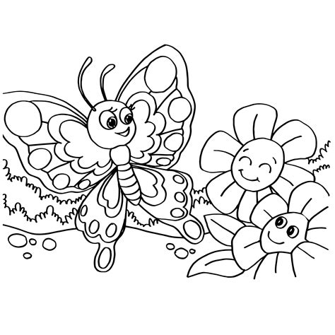 Kolorowanka Motylek I Kwiatki Do Druku Planeta Dziecka