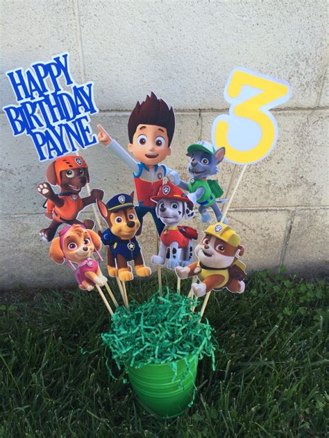 Paw Patrol Party Decoration Centerpiece Inserts Only Etsy