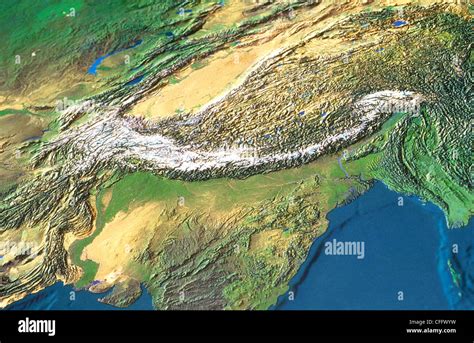 Map Of Himalaya Mountains Stock Photo Alamy