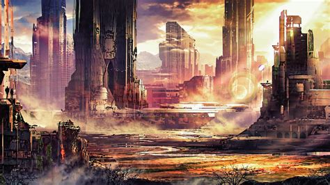 Digital Art Artwork Landscape Cityscape Anime Girls Futuristic