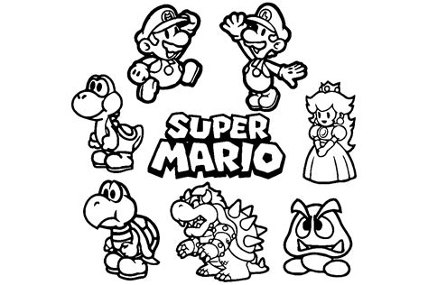 Printable Super Mario Characters Coloring Pages