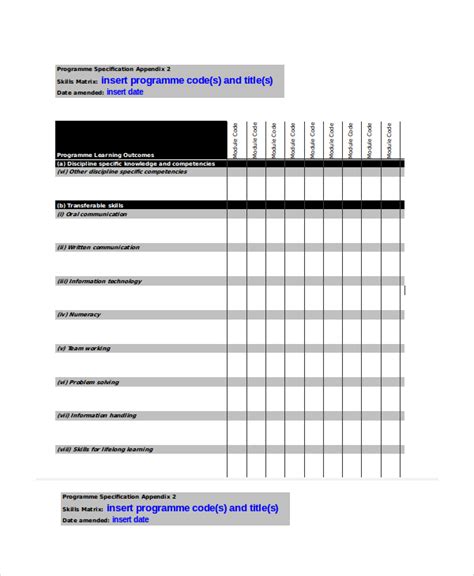 Employee Training Matrix Template Excel Planner Template Free