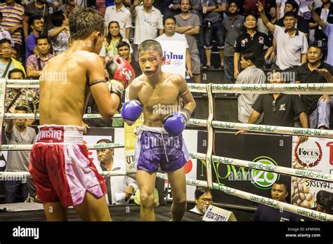 Boys Muay Thai Boxers Fighting Bangkok Thailand Stock Photo Alamy