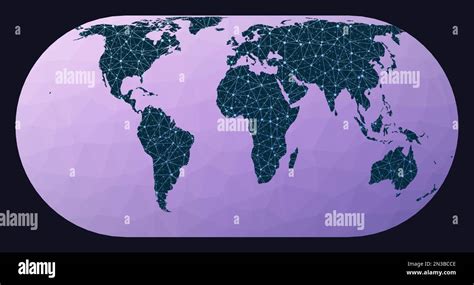 World Map Graph Eckert Iv Projection World Network Map Wired Globe