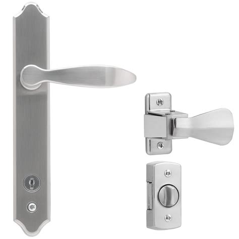 Ideal Security Deluxe Satin Silver Storm Door Handle Set With Deadbolt