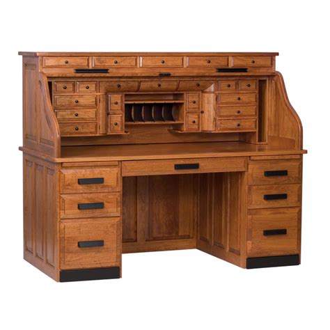 Classic Deluxe Rolltop Desk Amish Desks Amish Furniture