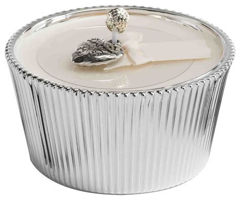 Amore Silver Plated Round Candle Linfa Soothing Fresh Scent