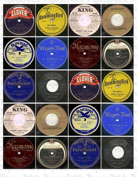 Vintage Record Labels Digital Download Collage Sheet 2 X 2 Etsy