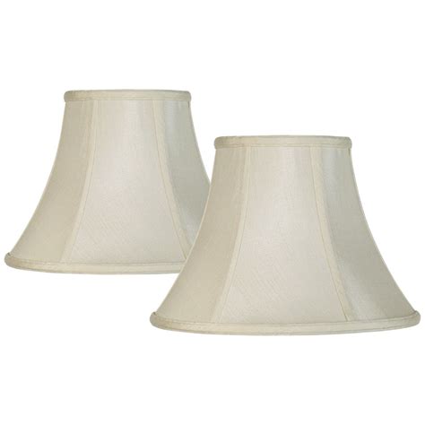 Set Of 2 Creme Bell Small Lamp Shades 6 Top X 12 Bottom X 9 High