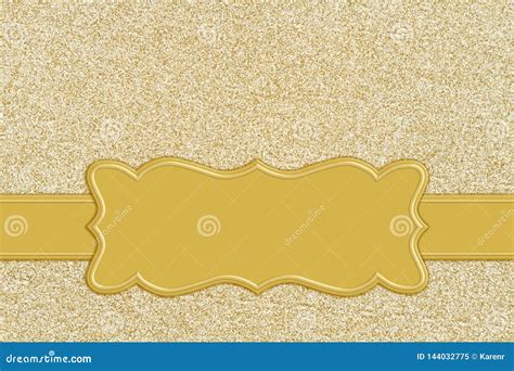 Gold Glitter Paper Background With A Banner Stock Image Image Of Copy