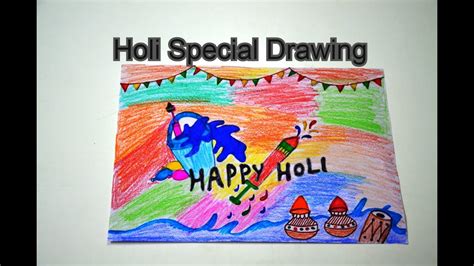 This may be just what you are looking for! Holi Special Drawing | Holi Festival Easy Drawing For Kids - YouTube