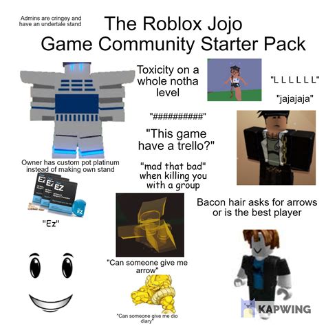 Roblox Jojo Game Community Starter Pack Rstarterpacks Starter