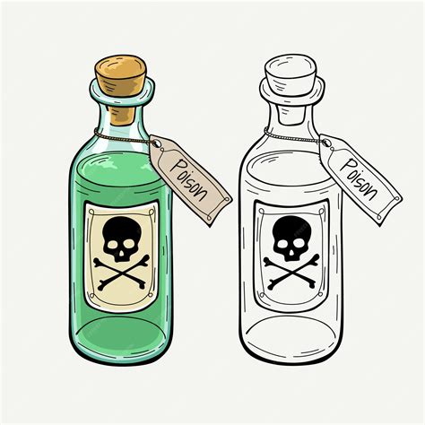 Premium Vector | Bottle of poison, cartoon illustration