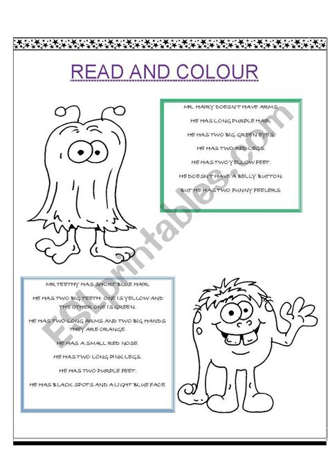 Read And Colour Esl Worksheet By Ro73