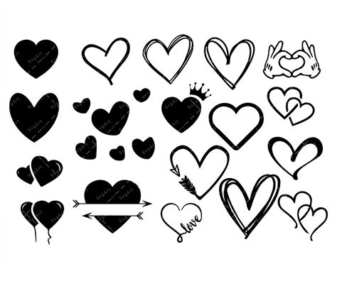 Heart Svg Bundle Png Pdf Simple Hearts Svg Valentine Day Svg Love