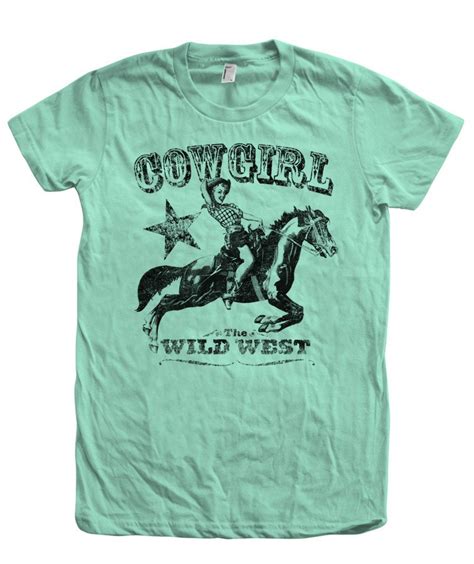 Cowgirl T Shirt Womens Graphic Tee Crew Neck T Shirt Etsy