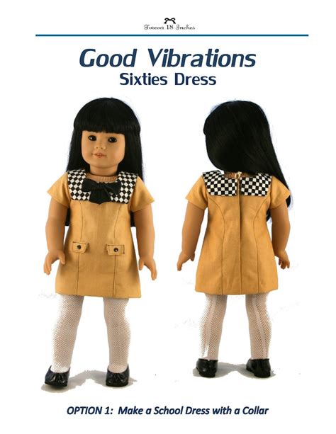 Forever 18 Inches Good Vibrations Sixties Dress Doll Clothes Pattern 18