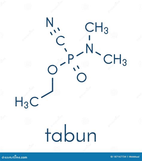 Tabun Nerve Agent Molecule Chemical Weapon Stylized 2d Renderings And