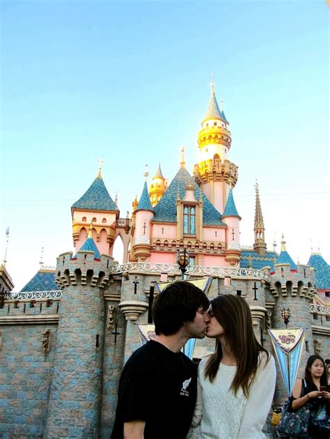 Disneyland Kisses In Front Of The Castle Disneyland Castle Kiss
