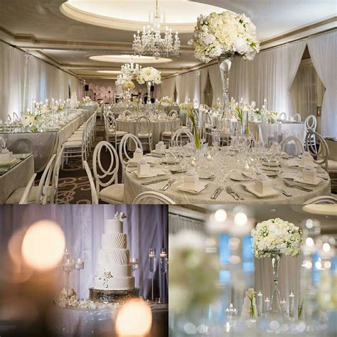 White Silver White Wedding Wedding Inspiration Weddings Table