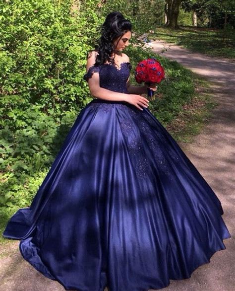 Pin By Gislenee On Dresses Navy Blue Wedding Dress Ball Gowns