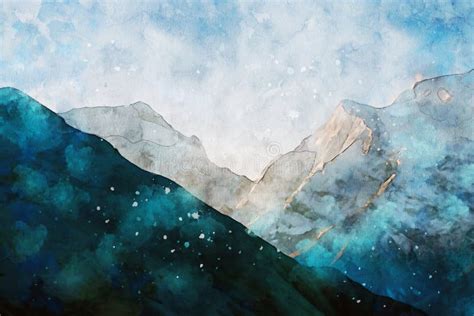 Abstract Painting Of Mountains Nature Landscape Image Digital