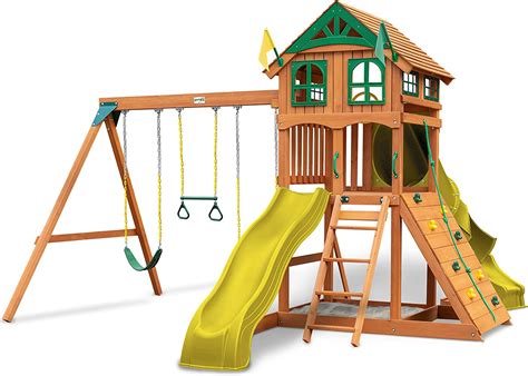 Gorilla Playsets 01 1075 Y Outing Wood Swing Set With Wood