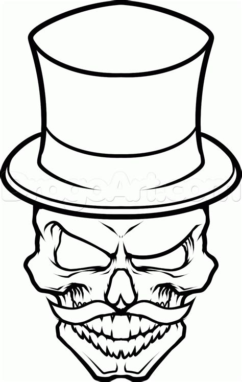 skull with top hat drawing at getdrawings free download