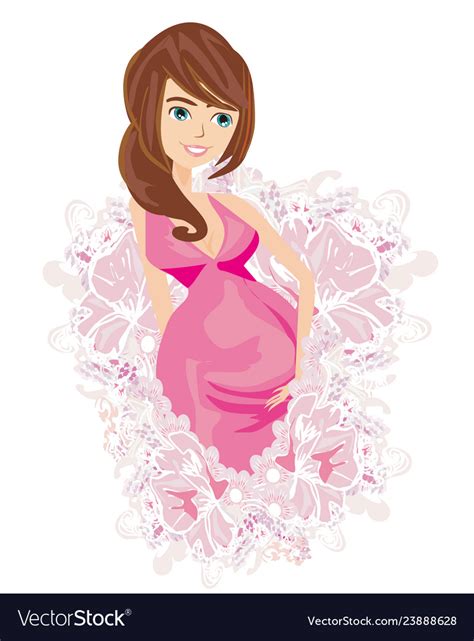 Beautiful Pregnant Girl Card Royalty Free Vector Image