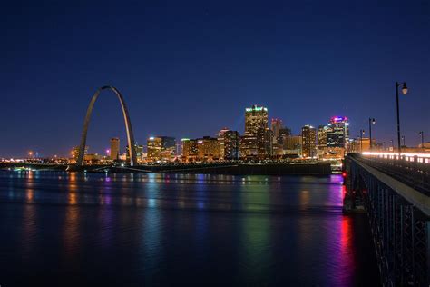 St Louis Night Skyline Image Paul Smith