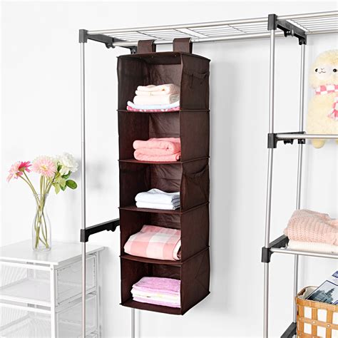 Maidmax 5 Tiers Cloth Hanging Shelf For Closet Organizer With 2 Widen Straps Ebay
