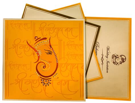 Design beautiful invitations with matching rsvp cards. Ganesha Themed Wedding Cards with Hindu Shlokas