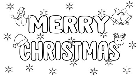 Words Merry Christmas Pages Coloring Pages