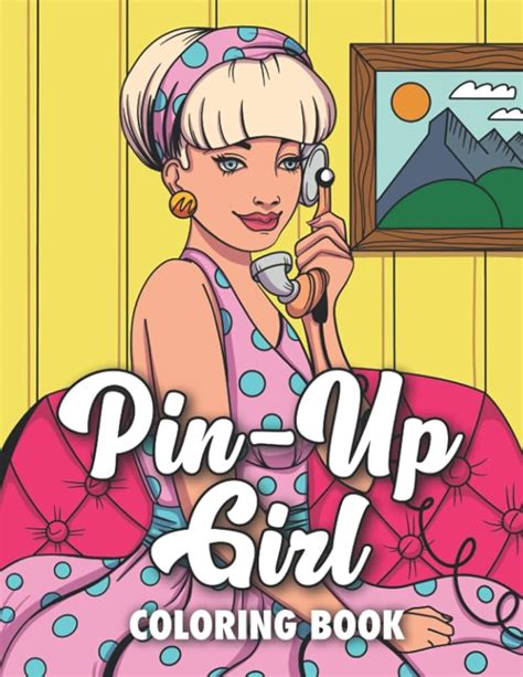 Vintage Pin Up Girl Coloring Pages Retro Art For Creative Fun