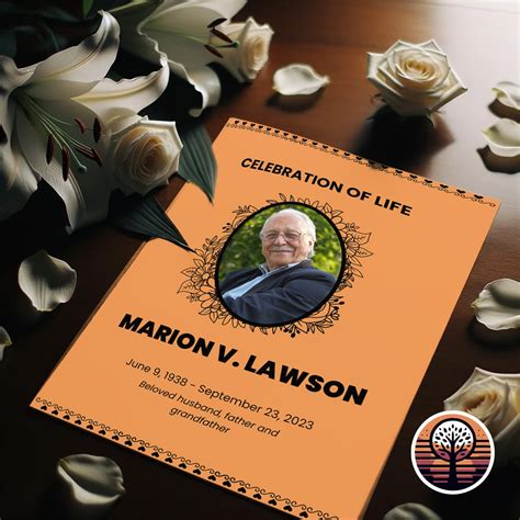 Funeral Program Template Printable Order Of Service For Etsy