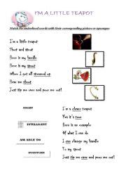 English worksheets: I´m a little teapot