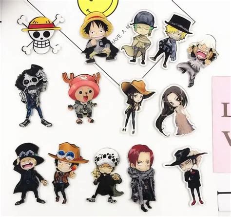 New 20pcs Cartoon Japanese Anime One Piece Acrylic Brooch Button Pin