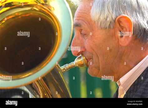 Man Playing Tuba Stock Photo Alamy