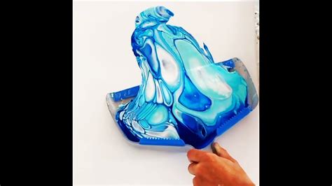 Fluid Art Dust Pan Acrylic Paint Pouring Byselda Youtube