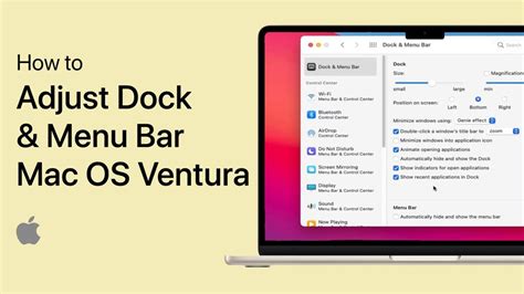 How To Adjust Dock And Menu Bar On Mac Os Ventura — Tech How