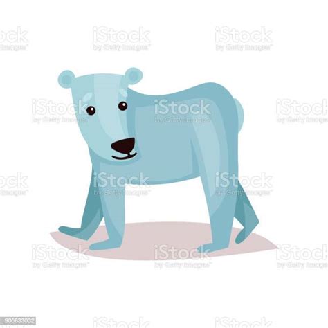 Cute Polar Bear Cub Cartoon Vector Illustration Stock Illustration