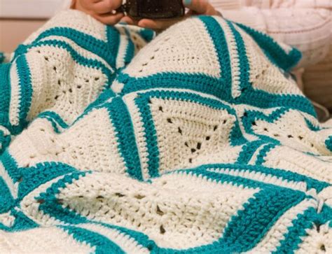 Diamond Grid Wrap Free Crochet Shawl Pattern Hooked Hazel