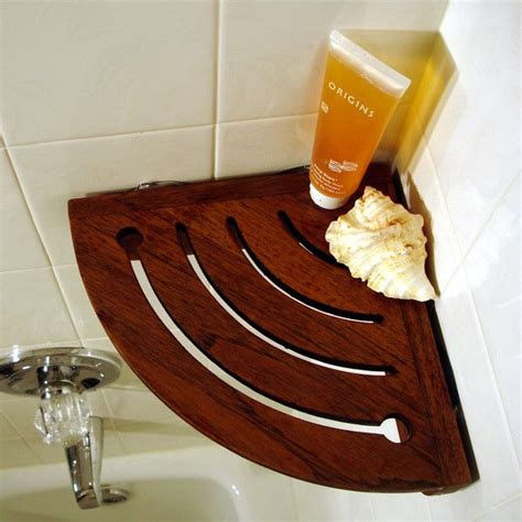 ✓ enjoy free shipping on orders over $39. Teak Corner Shower Shelf … | Teak shower shelf, Teak ...