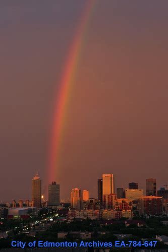 Rainbow Over Downtown City Of Edmonton Archives