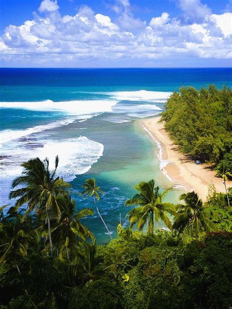 Kauai Beach Playas Hermosas Hermosos Paisajes Lugares Hermosos