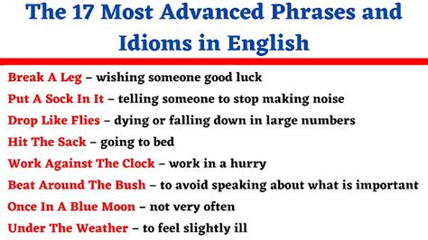 The 17 Most Advanced Phrases And Idioms In English English Seeker