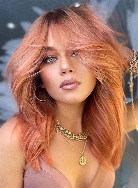 See Here Amazing Peach Hair Colors And Hairstyles Trends To Show Off In