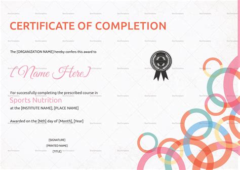The issa nutritionist and sports nutritionist certifications both provide different times of value in ncsf sports nutrition. Sports Nutrition Completion Certificate Design Template in ...