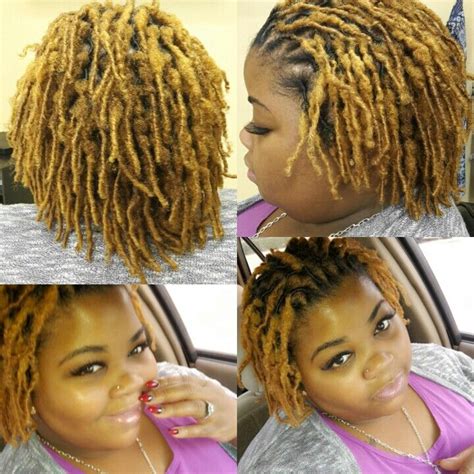 Haircut with dreads on top for ladies. Locs, blonde locs, dreads, ladies with dreads, women with ...